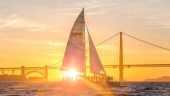 Set sail and sail under the great bridge.