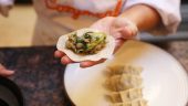 Family cooking class in a home like atmosphere.